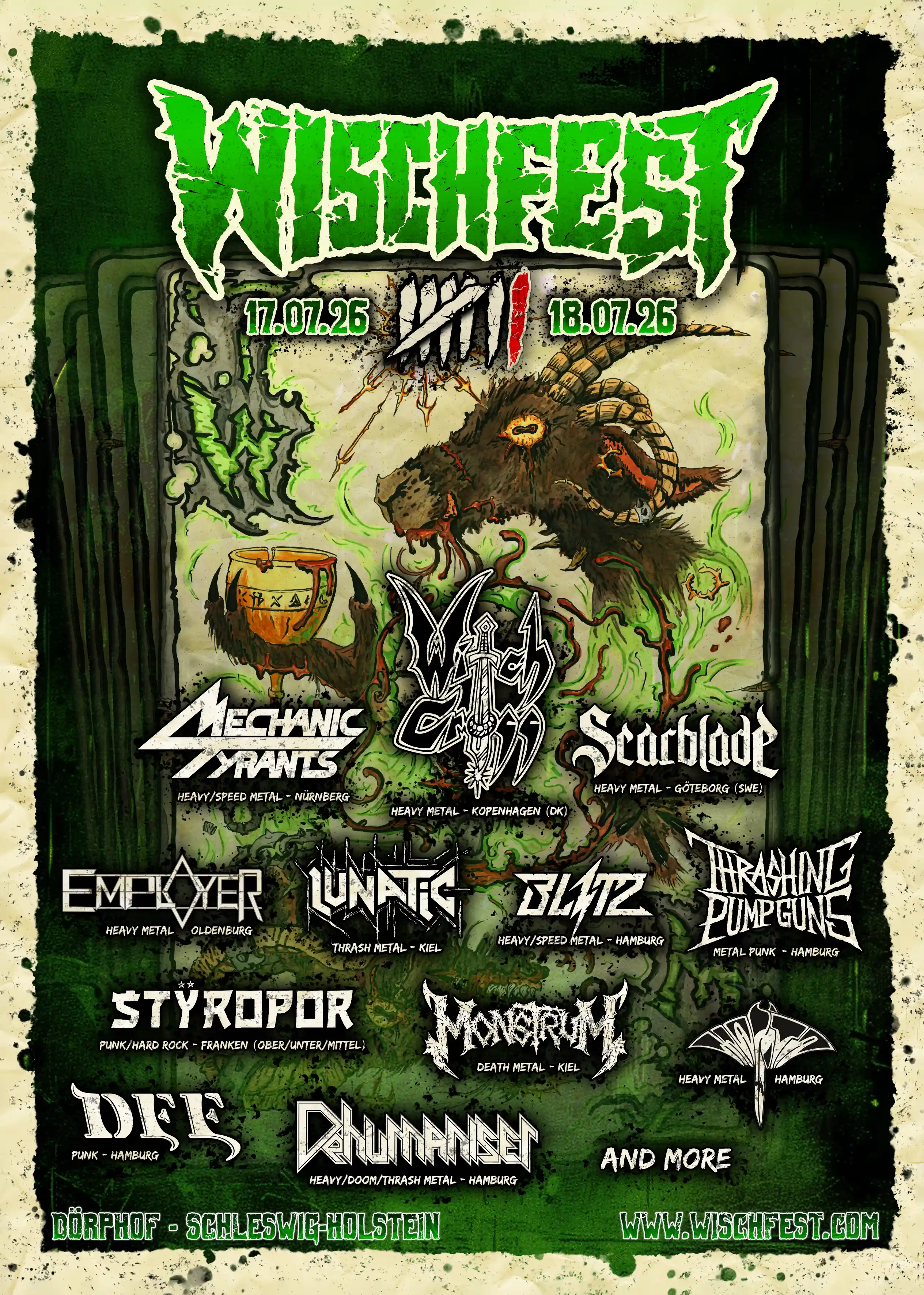 Wischfest Poster with 12 Bands.
