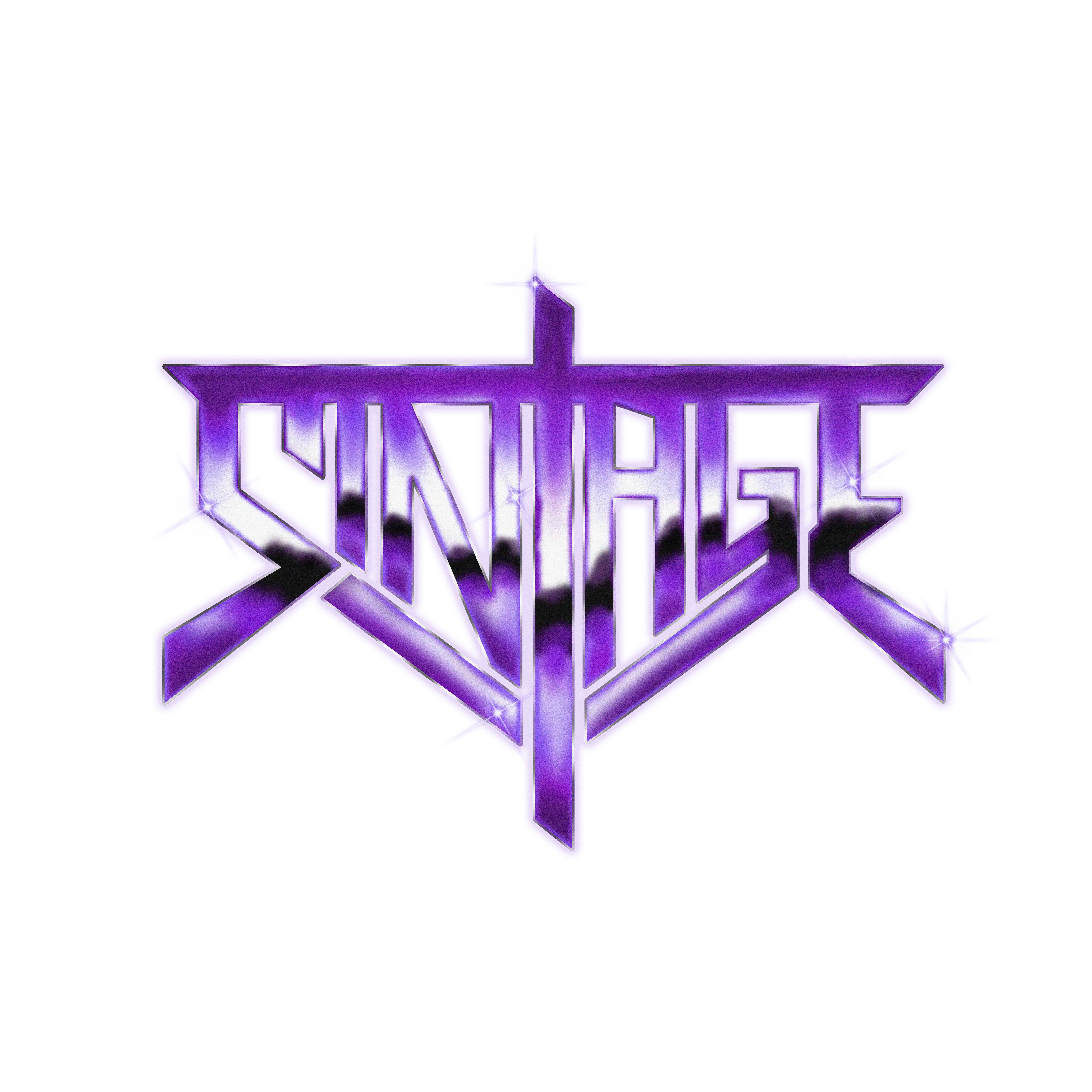 The bandlogo of Sintage.
"Sintage" in a symmetrical design.
It's violet-reflectiv with a few sparkles.