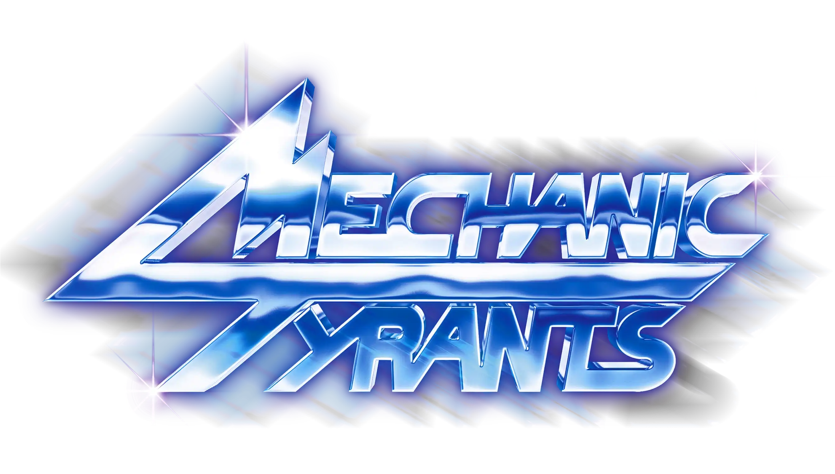 Mechanic Tyrants Logo
Schriftzug in glänzendem Chrom mit blauem Schein.