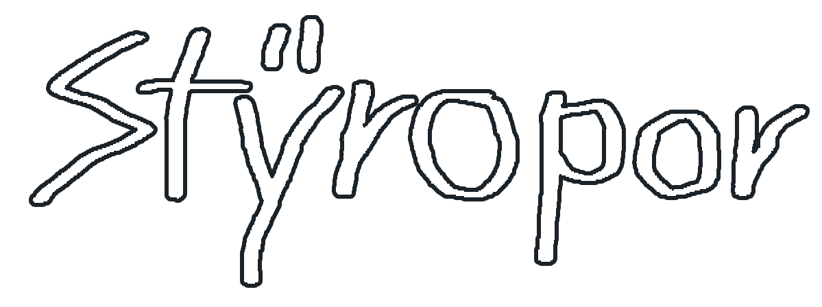 Lettering "Stÿropor" made with paint.